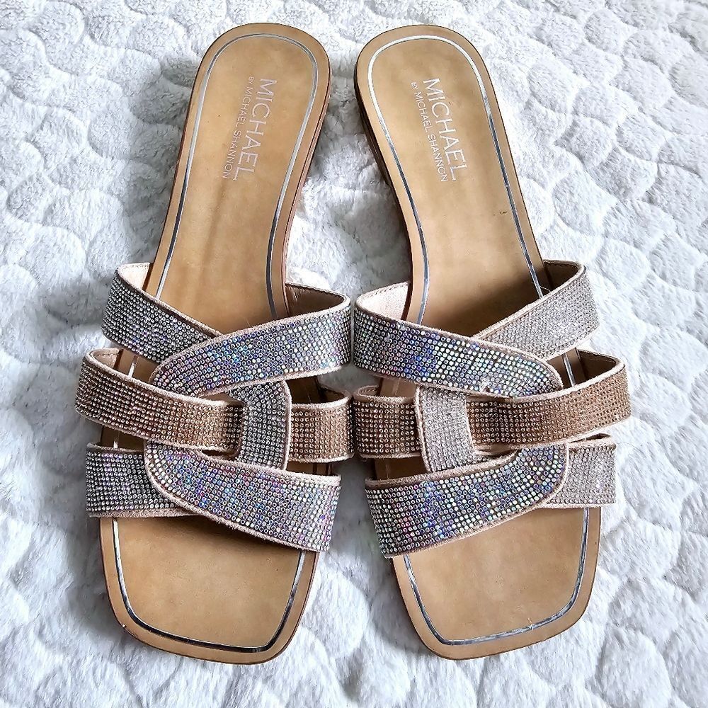 Michael by Michael Shannon rhinestone sandals shoes 9 glitzy